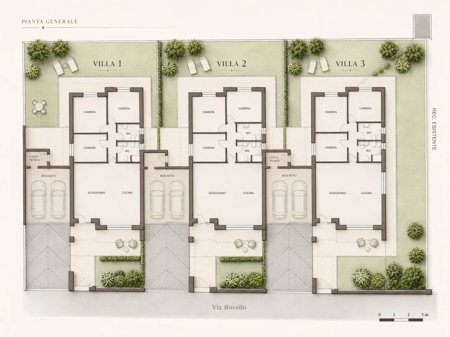Pianta generale del complesso Residenza La Quiete in Via Rovello